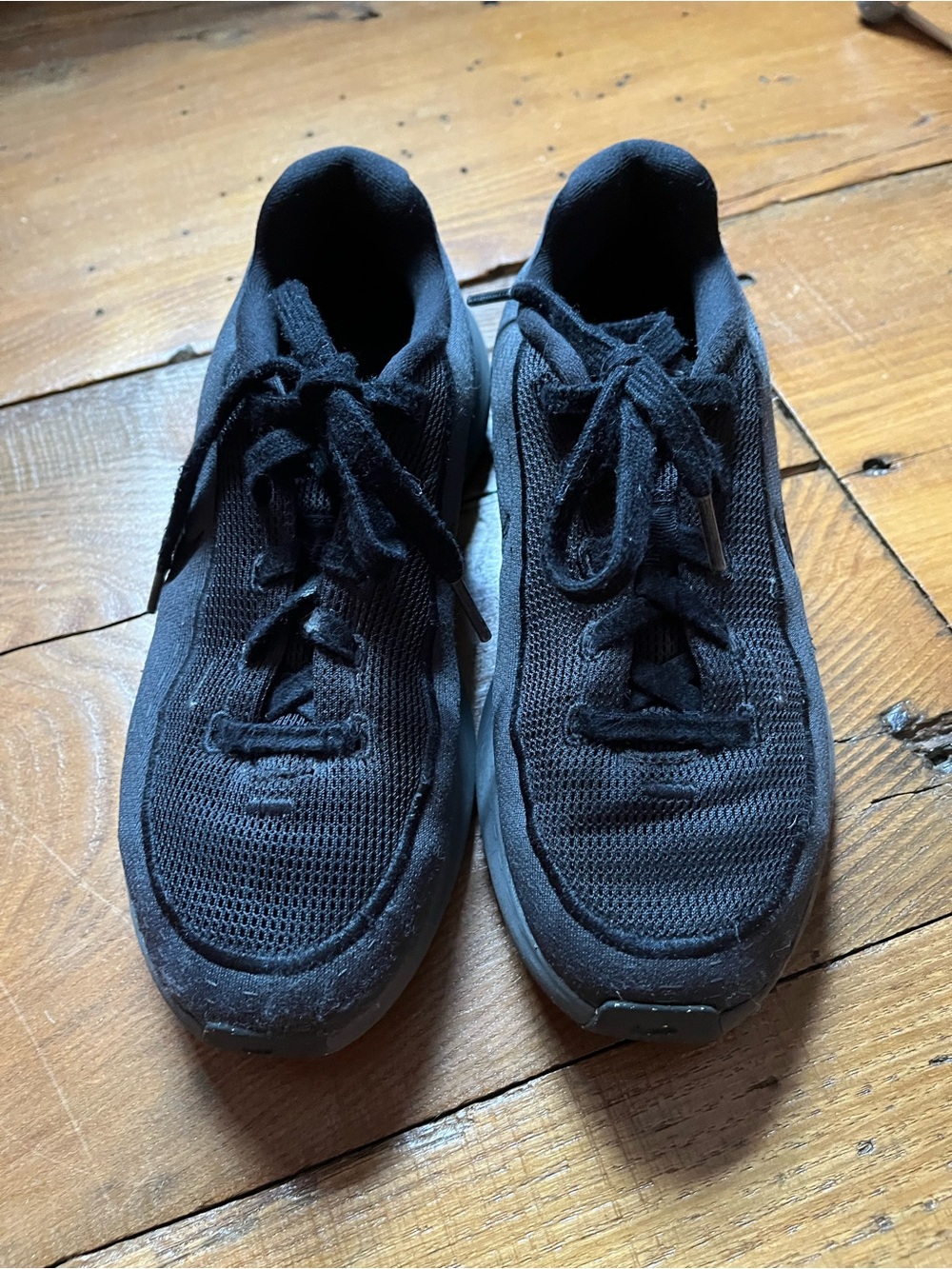 Nike Kids Black Mesh Lace-Up Sneakers